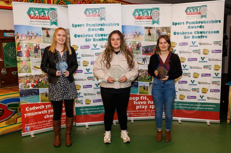 Young Volunteer of the Year - Adele Bevan (Finalist), Olivia Probert (Winner) and Ffion Williams (Finalist)